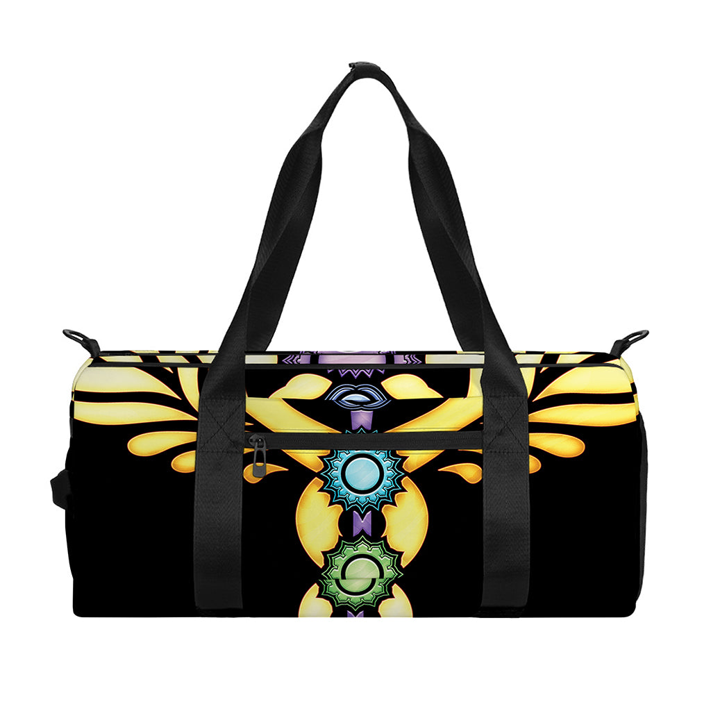 The Seven Chakras Caduceus Print Gym Bag