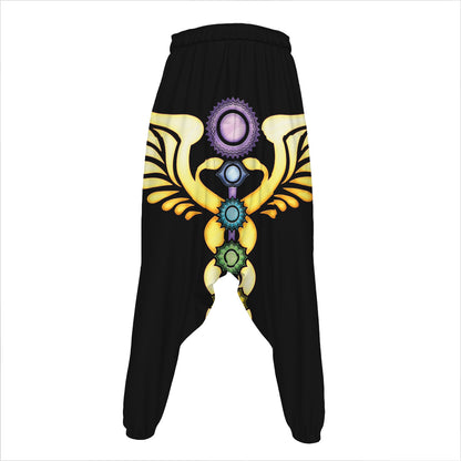 The Seven Chakras Caduceus Print Hammer Pants