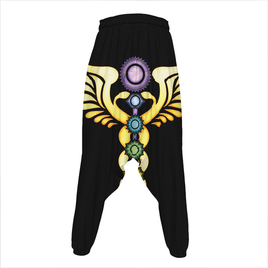 The Seven Chakras Caduceus Print Hammer Pants