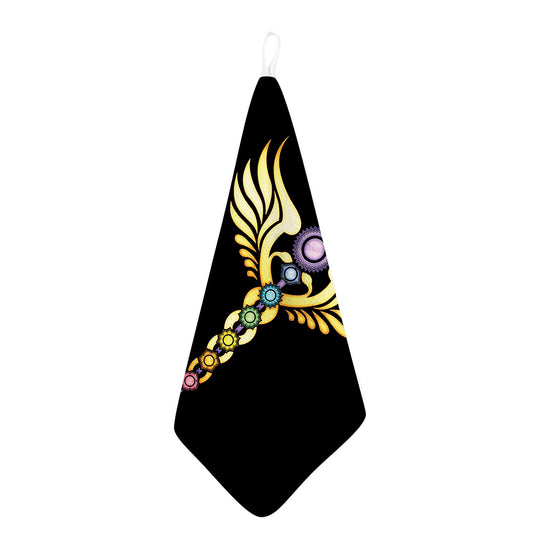 The Seven Chakras Caduceus Print Hand Towel