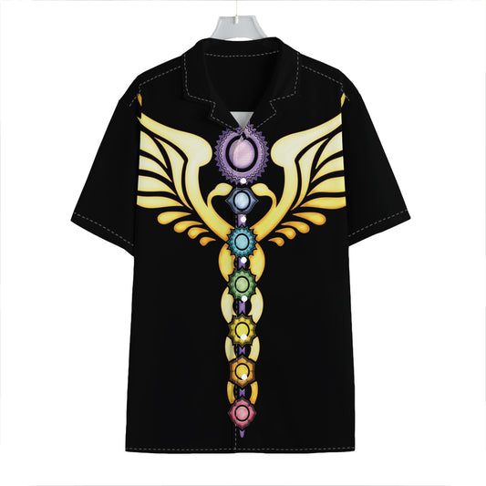 The Seven Chakras Caduceus Print Hawaiian Shirt