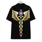 The Seven Chakras Caduceus Print Hawaiian Shirt