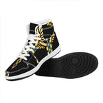 The Seven Chakras Caduceus Print High Top Leather Sneakers