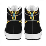 The Seven Chakras Caduceus Print High Top Leather Sneakers