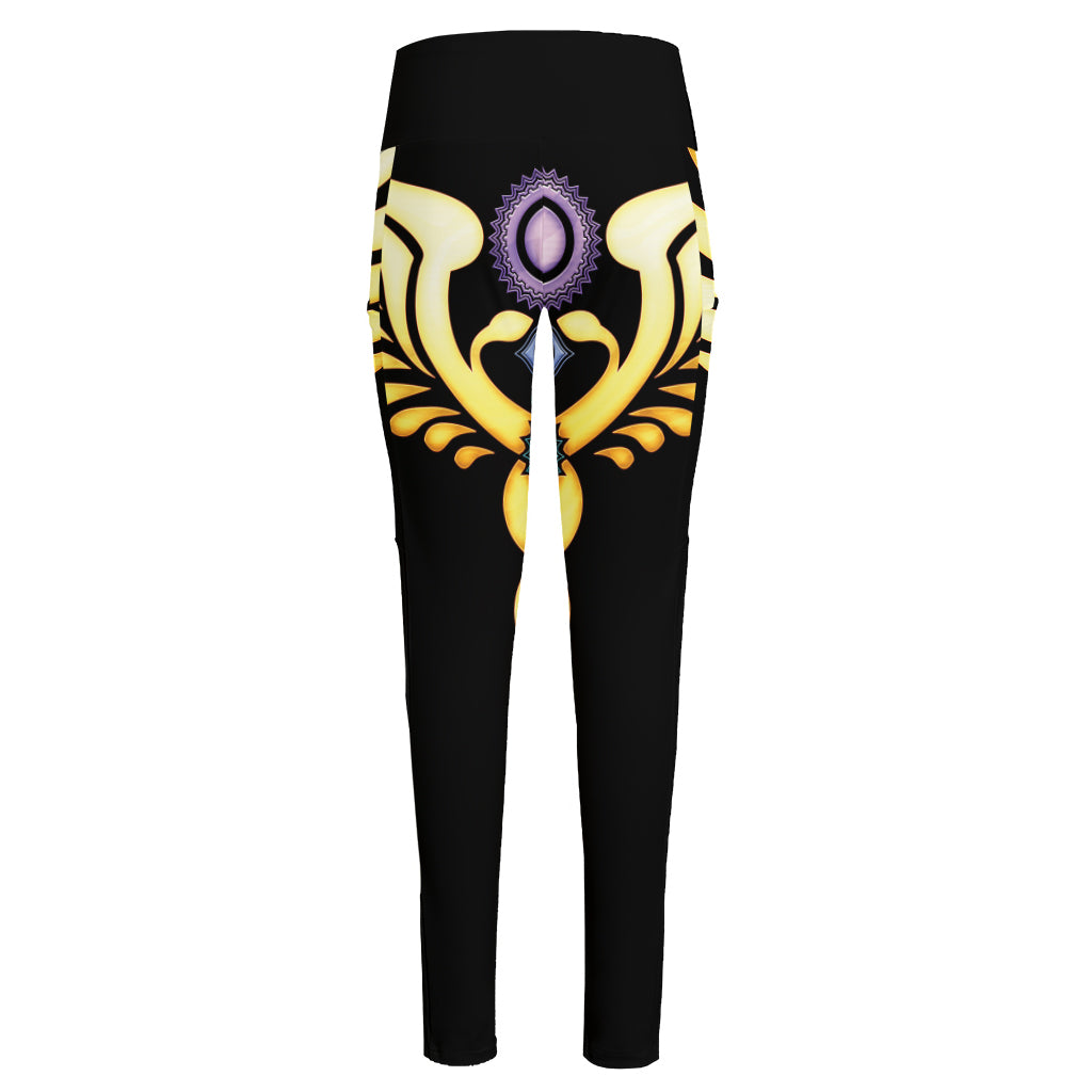 The Seven Chakras Caduceus Print High-Waisted Pocket Leggings