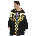 The Seven Chakras Caduceus Print Hoodie Blanket