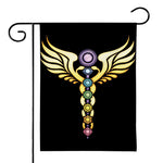 The Seven Chakras Caduceus Print House Flag