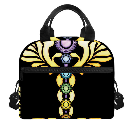 The Seven Chakras Caduceus Print Insulated Lunch Bag