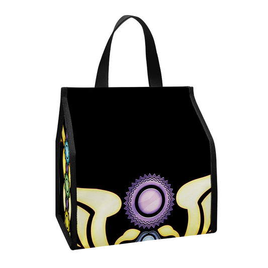 The Seven Chakras Caduceus Print Insulated Lunch Tote