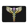 The Seven Chakras Caduceus Print Kitchen Mat