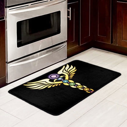 The Seven Chakras Caduceus Print Kitchen Mat