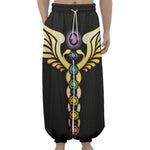 The Seven Chakras Caduceus Print Lantern Pants