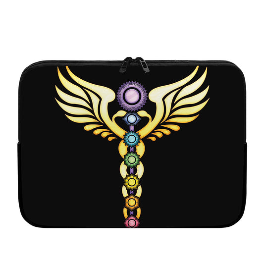 The Seven Chakras Caduceus Print Laptop Sleeve