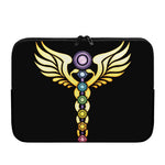 The Seven Chakras Caduceus Print Laptop Sleeve