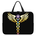 The Seven Chakras Caduceus Print Laptop Sleeve With Handle