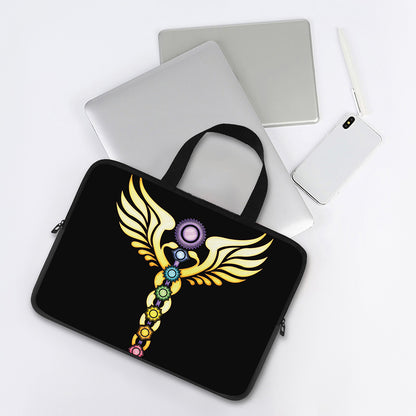 The Seven Chakras Caduceus Print Laptop Sleeve With Handle