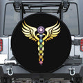 The Seven Chakras Caduceus Print Leather Spare Tire Cover