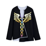 The Seven Chakras Caduceus Print Long Sleeve Short Coat