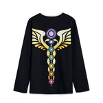 The Seven Chakras Caduceus Print Long Sleeve Short Coat