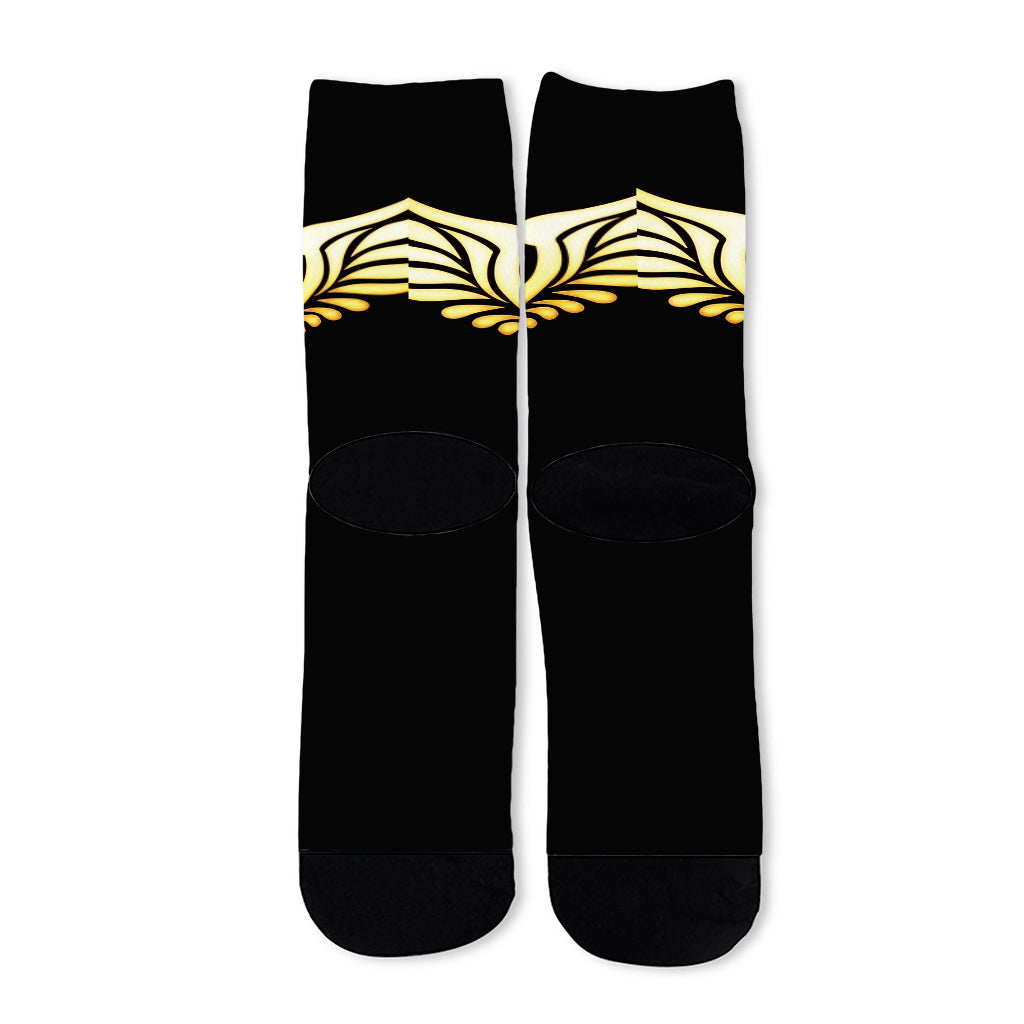 The Seven Chakras Caduceus Print Long Socks