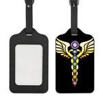 The Seven Chakras Caduceus Print Luggage Tag