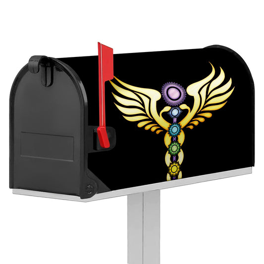 The Seven Chakras Caduceus Print Mailbox Cover