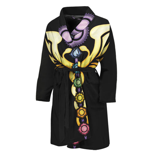 The Seven Chakras Caduceus Print Men's Bathrobe