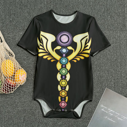 The Seven Chakras Caduceus Print Men's Bodysuit