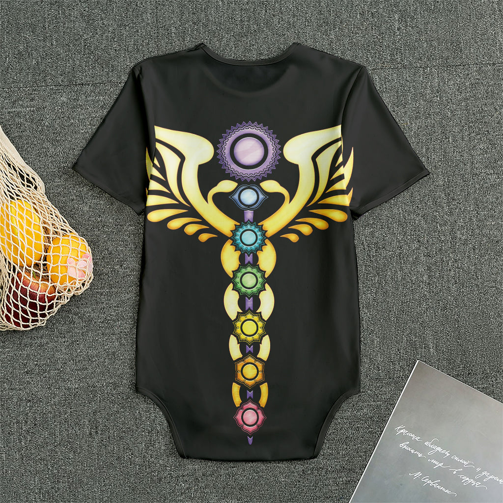 The Seven Chakras Caduceus Print Men's Bodysuit