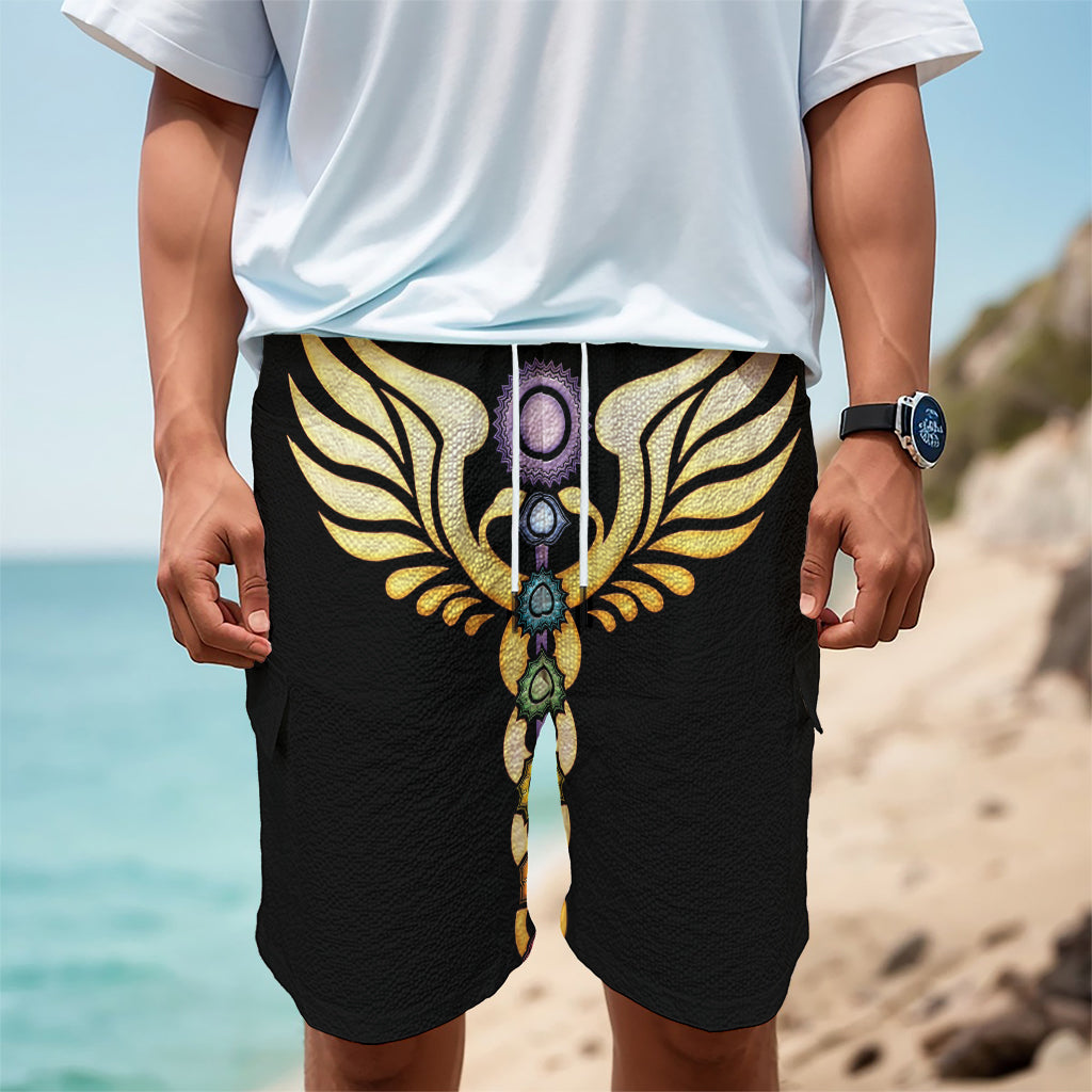 The Seven Chakras Caduceus Print Men's Cargo Shorts