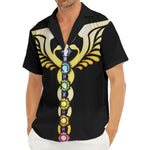 The Seven Chakras Caduceus Print Men's Deep V-Neck Shirt