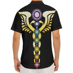 The Seven Chakras Caduceus Print Men's Deep V-Neck Shirt