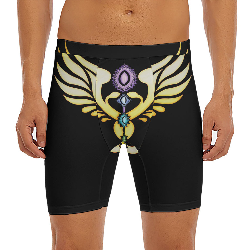 The Seven Chakras Caduceus Print Men's Long Boxer Briefs