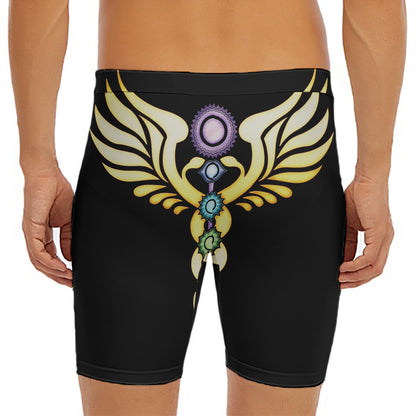 The Seven Chakras Caduceus Print Men's Long Boxer Briefs