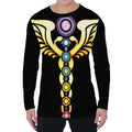 The Seven Chakras Caduceus Print Men's Long Sleeve T-Shirt