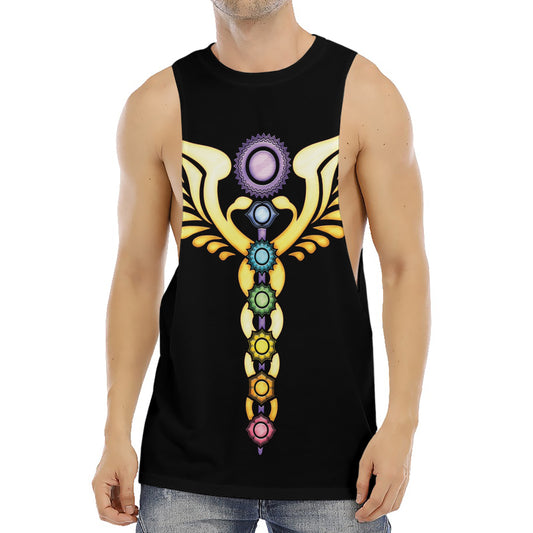 The Seven Chakras Caduceus Print Men's Muscle Tank Top