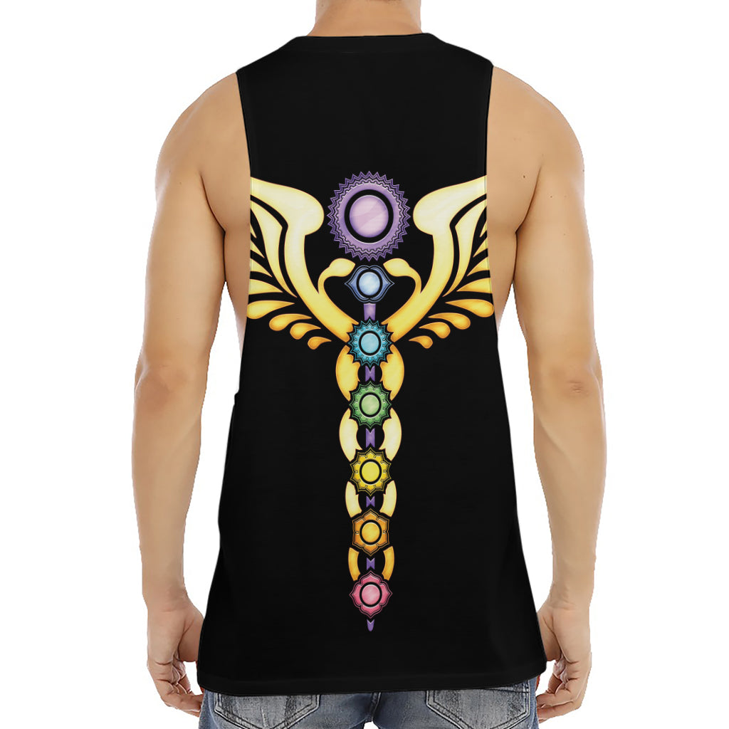 The Seven Chakras Caduceus Print Men's Muscle Tank Top