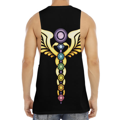 The Seven Chakras Caduceus Print Men's Muscle Tank Top