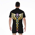 The Seven Chakras Caduceus Print Men's Rompers