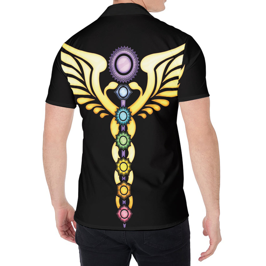 The Seven Chakras Caduceus Print Men's Shirt