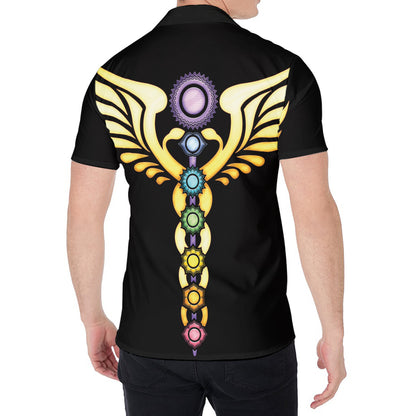 The Seven Chakras Caduceus Print Men's Shirt