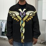 The Seven Chakras Caduceus Print Men's Shirt Jacket