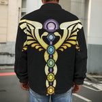 The Seven Chakras Caduceus Print Men's Shirt Jacket