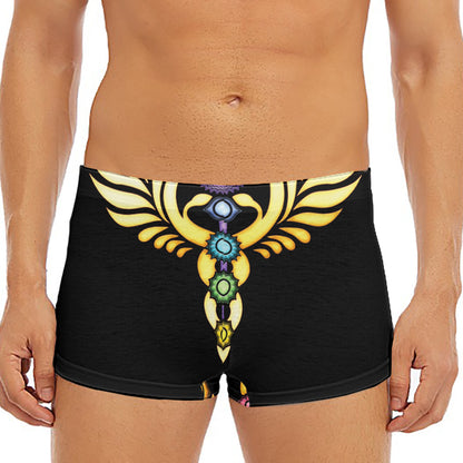 The Seven Chakras Caduceus Print Men's Short Boxer Briefs