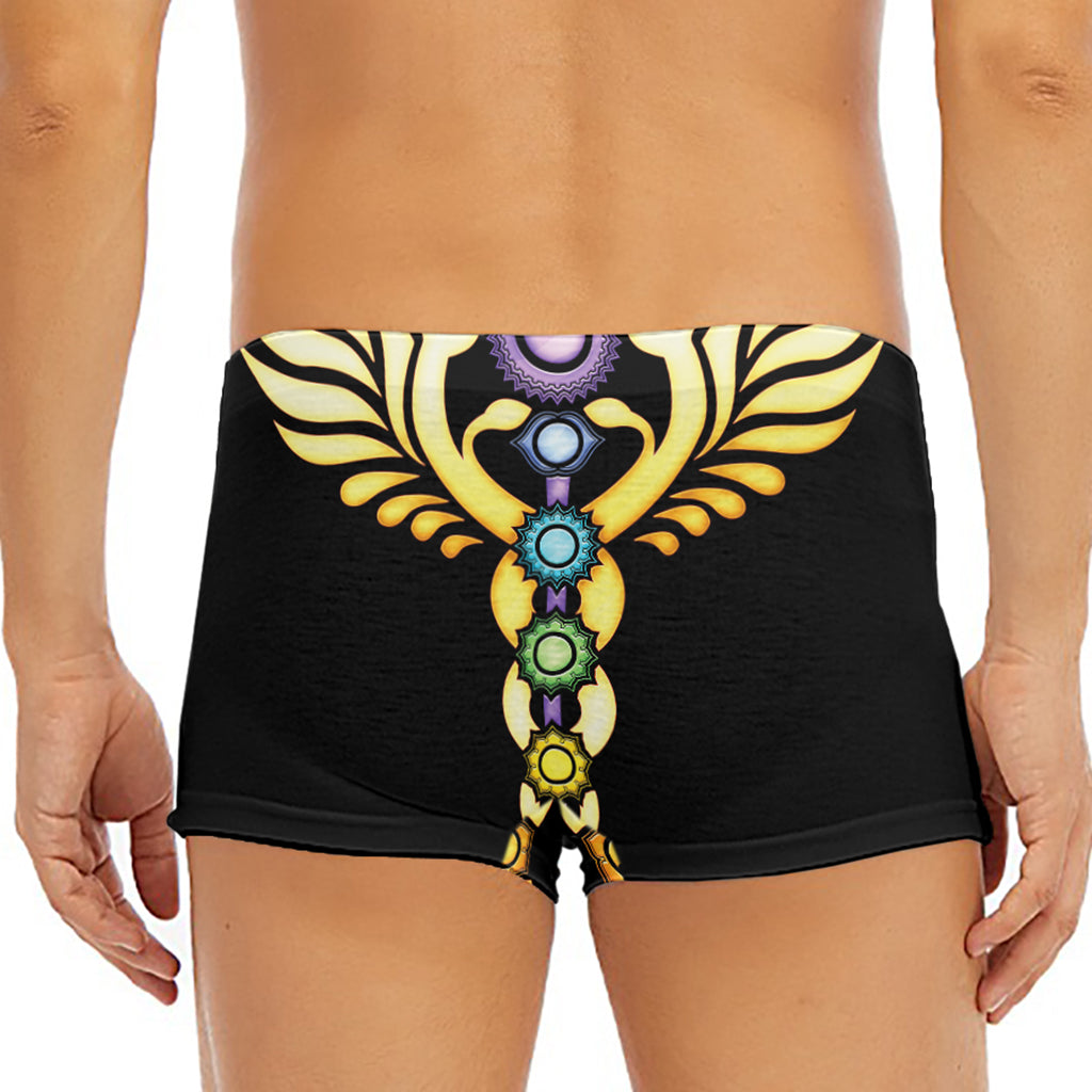 The Seven Chakras Caduceus Print Men's Short Boxer Briefs