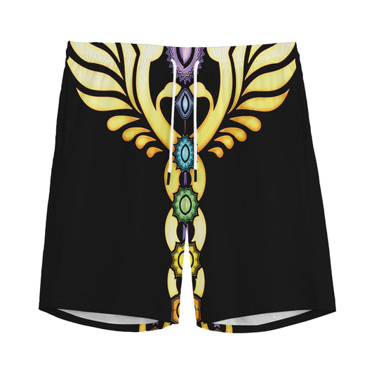 The Seven Chakras Caduceus Print Men's Sports Shorts