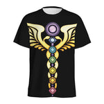 The Seven Chakras Caduceus Print Men's Sports T-Shirt