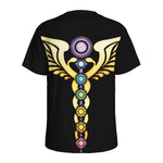 The Seven Chakras Caduceus Print Men's Sports T-Shirt
