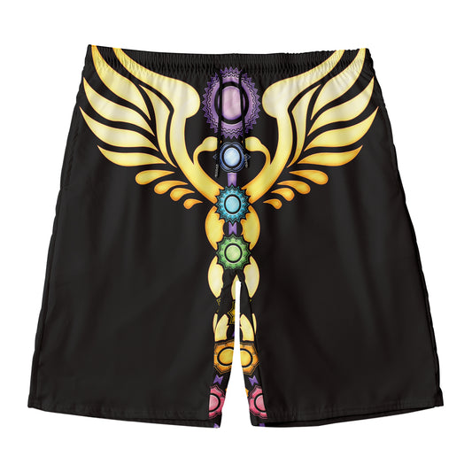The Seven Chakras Caduceus Print Men's Swim Trunks