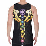 The Seven Chakras Caduceus Print Men's Velvet Tank Top